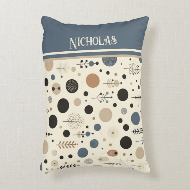Abstract Woodland Custom Name Decorative Cushion (Front(Vertical))