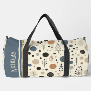 Abstract Woodland Custom Name Duffle Bag