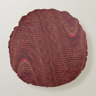 Abstract Woven Threads, Mauve Round Throw Pillow