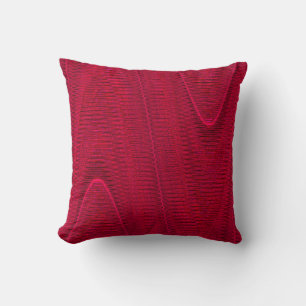 Abstract Woven Threads, Rasp.Red Sq Throw Pillow. Cushion
