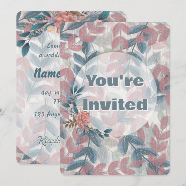 Abstract Wraps 8 Invitation (Front/Back)