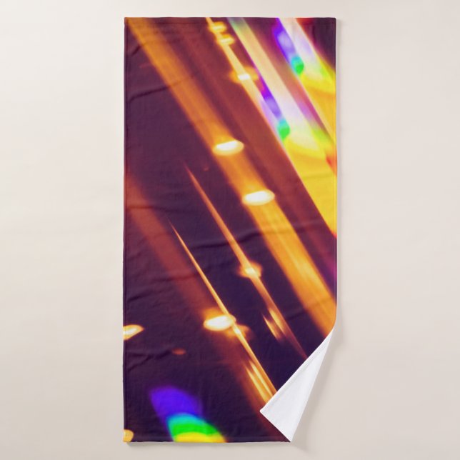 Abstract xmas Gold sparkles or glitter lights. Chr Bath Towel (Bath Towel)
