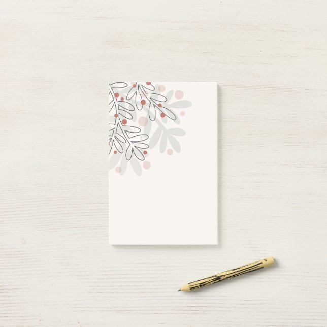 Abstract Xmas holidays mistletoe Post-it Notes (On Desk)