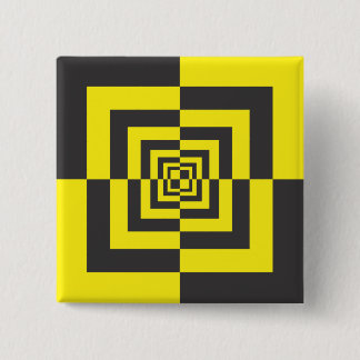 abstract yellow and black alternance 15 cm square badge