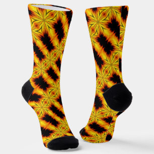 Abstract Yellow And Brown Abstract Art      Socks