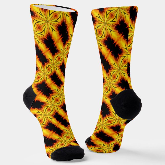 Abstract Yellow And Brown Abstract Art      Socks (Angled)