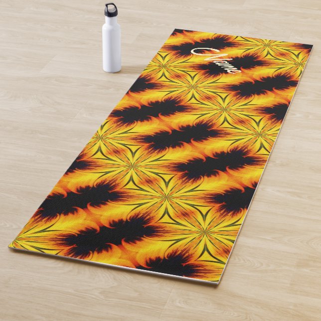 Abstract Yellow And Brown Art Personalised     Yoga Mat (In Situ)