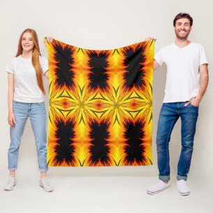 Abstract Yellow And Brown Pattern Art Fleece Blanket