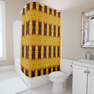 Abstract Yellow And Brown Pattern  Shower Curtain