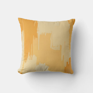 Abstract Yellow and Cream Paint Strokes Cushion