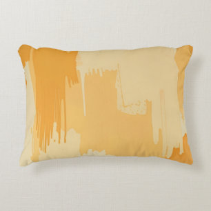 Abstract Yellow and Cream Paint Strokes Decorative Cushion