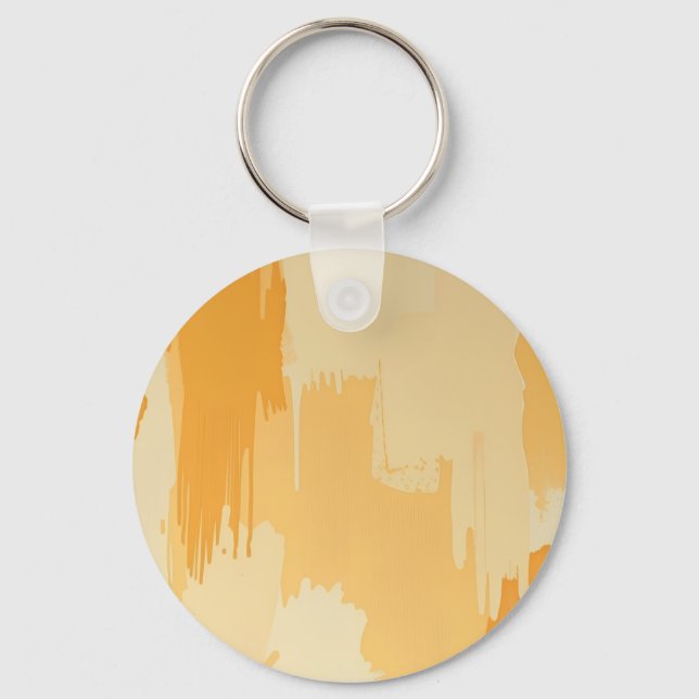 Abstract Yellow and Cream Paint Strokes  Key Ring (Front)