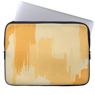 Abstract Yellow and Cream Paint Strokes Laptop Sleeve