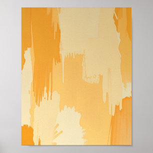 Abstract Yellow and Cream Paint Strokes Poster