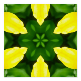 ABSTRACT YELLOW AND GREEN DRAWING. SAMER BRASIL. 3 POSTER