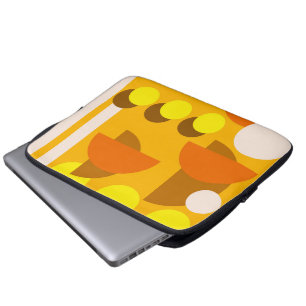 Abstract yellow beige orange laptop sleeve