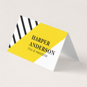 Abstract Yellow & Black Stripes Professional Business Card