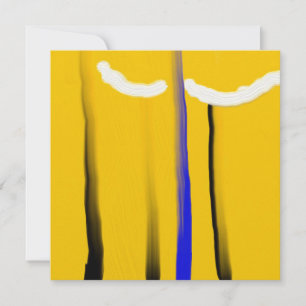Abstract yellow blue black white oil painting