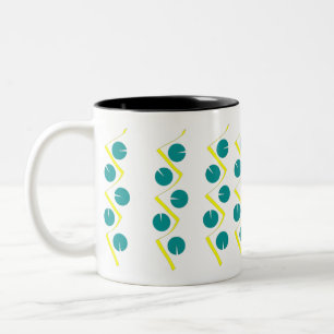 Abstract Yellow Blue Two-Tone Coffee Mug