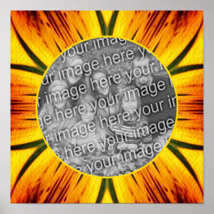 Abstract Yellow Brown Frame Create Your Own Photo Poster