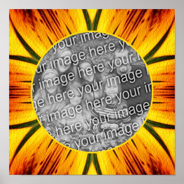 Abstract Yellow Brown Frame Create Your Own Photo Poster (Front)