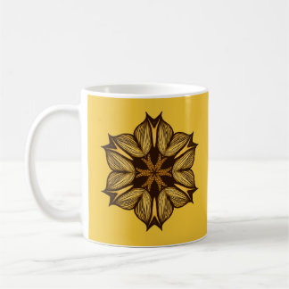 Abstract Yellow Flower Coffee Mug