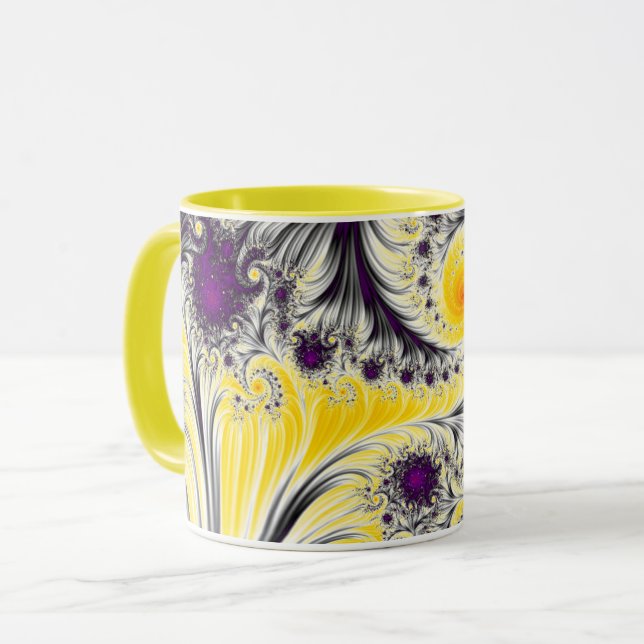 Abstract Yellow Fractal Art Mug (Front Left)