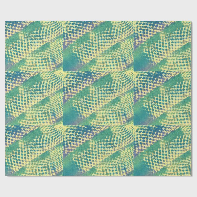 Abstract Yellow Green Purple Diamond WrappingPaper (Flat)