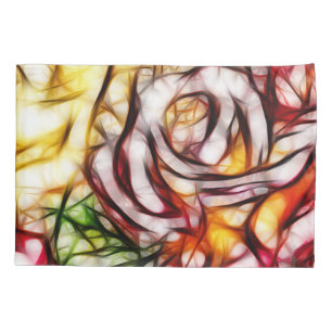 Abstract Yellow Light Rose Artistic Floral Glow Pillowcase