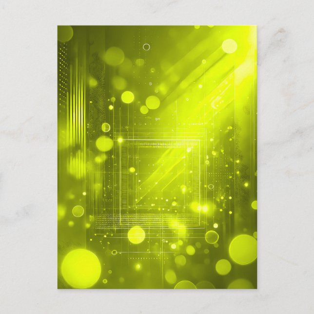 Abstract yellow lights and shapes postcard (Front)