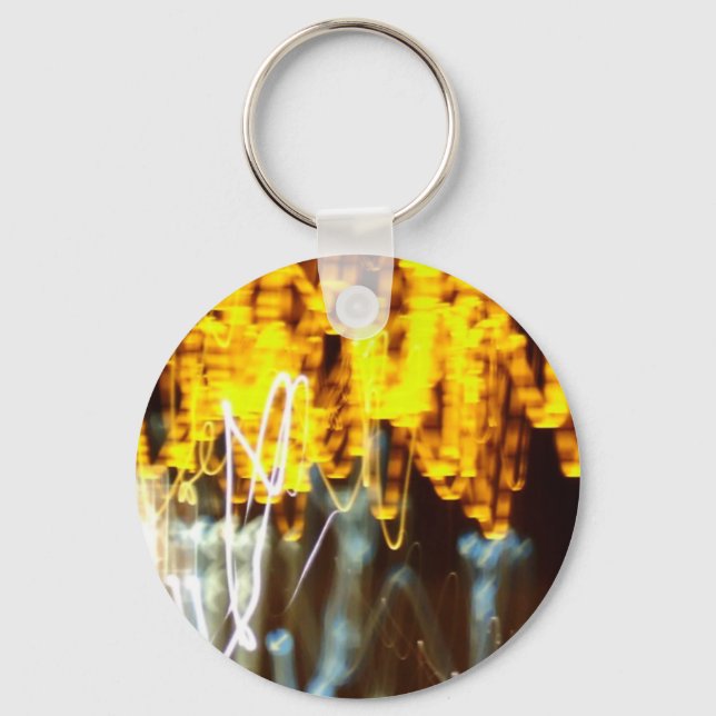 Abstract Yellow Lights Keychain (Front)