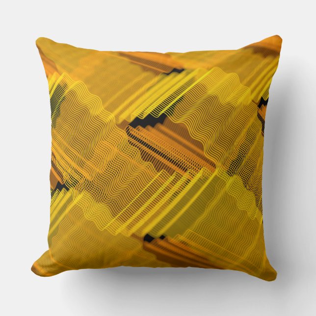 Abstract yellow lines cushion (Front)