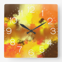 Abstract Yellow Orange Contemporary Home Decor