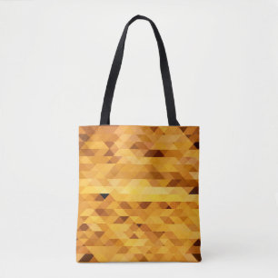 Abstract yellow orange digital mosaic polygonal te tote bag