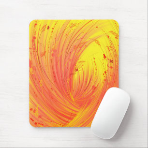 Abstract yellow orange Enchanted Garden Mouse Mat