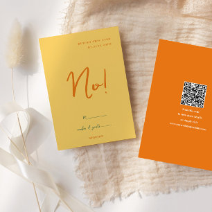 Abstract Yellow & Orange fun Colours Wedding RSVP Card