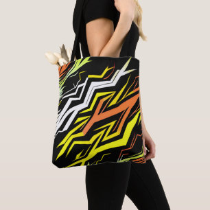 Abstract yellow orange Stripes Tote Bag