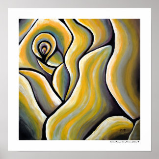 Abstract yellow Rose Unique Decorative Art Poster