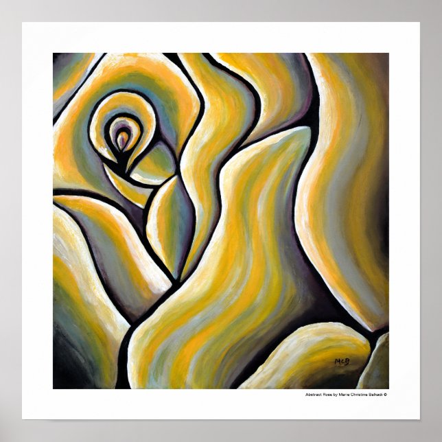 Abstract yellow Rose Unique Decorative Art Poster (Front)