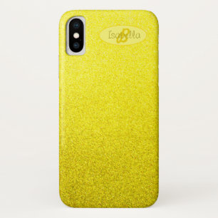 Abstract Yellow sparkle Monogram iPhone X Case