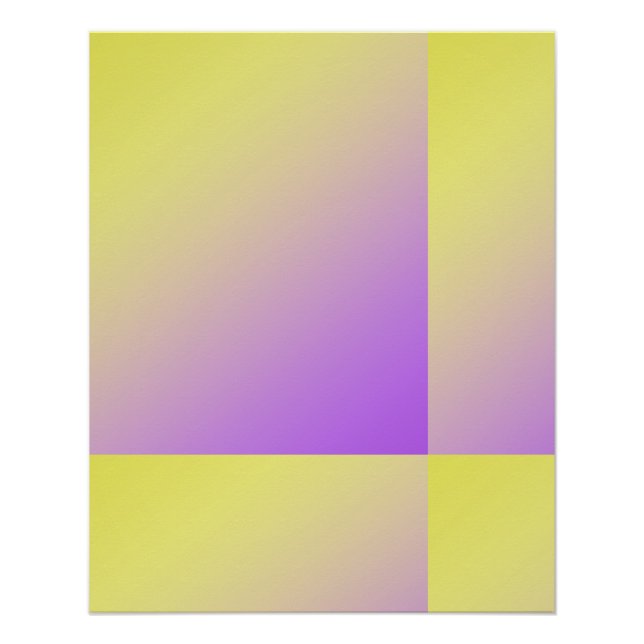 Abstract Yellow to Purple Geometric Poster (Front)