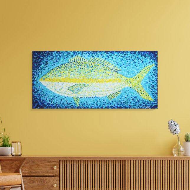 Abstract Yellowfin Tuna Canvas Print (Insitu(LivingRoom))
