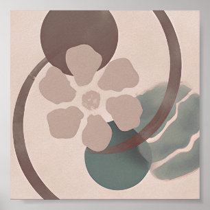 Abstract Yin Yang flower minimalist art Poster