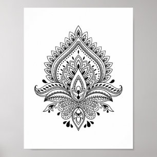 Abstract yin yang mandala Poster 8.5" x 11"