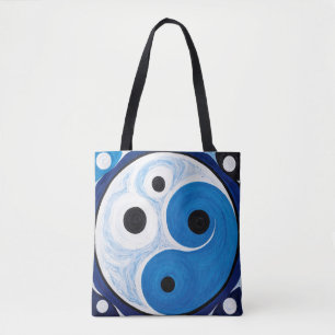 Abstract Yin Yang: Modernist Blue & White Tote Bag