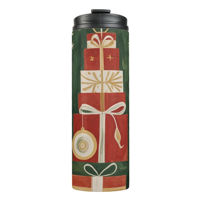 Abstract Yuletide Tapestry Thermal Tumbler (Front)