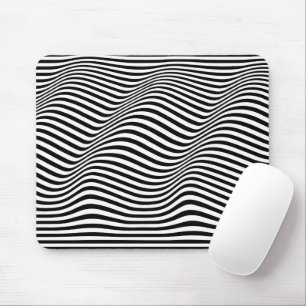 Abstract Zebra black and white stripes Mouse Mat