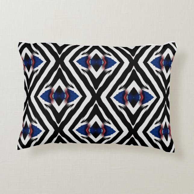 Abstract Zebra Diamond Pattern Decorative Cushion (Back)
