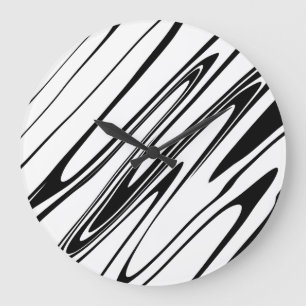 Abstract Zebra Print Large Clock