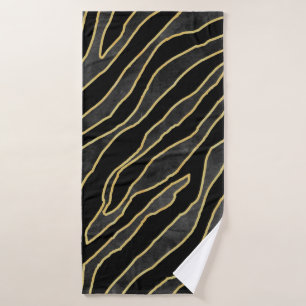 Abstract zebra striped. Animal print illustration Bath Towel
